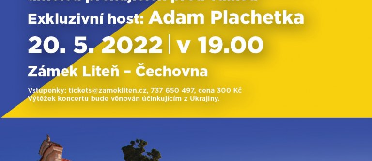 Na zámku v Litni se odehraje koncert na podporu ukrajinských umělců. Zazpívá i Adam Plachetka