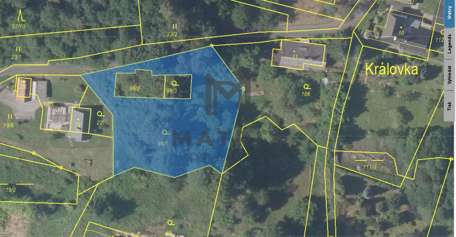 Land for sale 1817m2, Šluknov, Královka